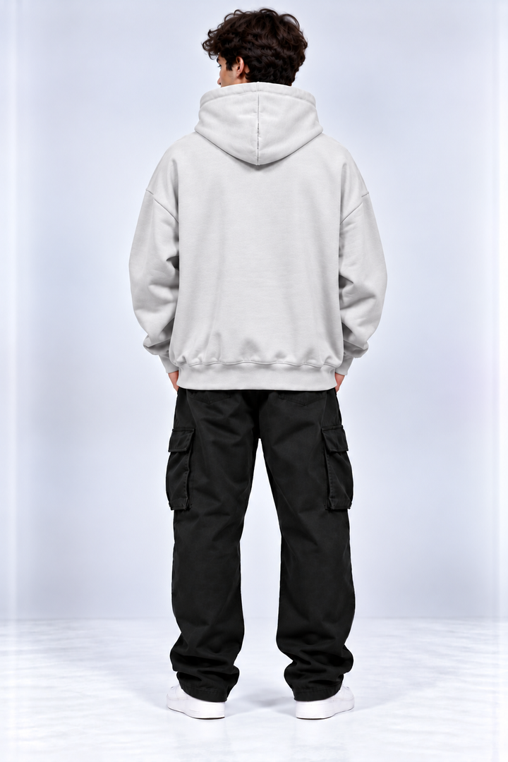 Premium 400 GSM Steel Grey Cotton Oversized Hoodie