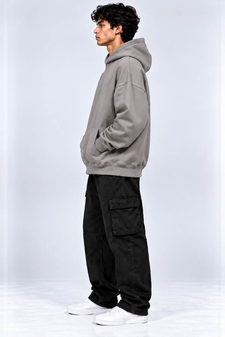 Premium 400 GSM Stone Grey Cotton Oversized Hoodie
