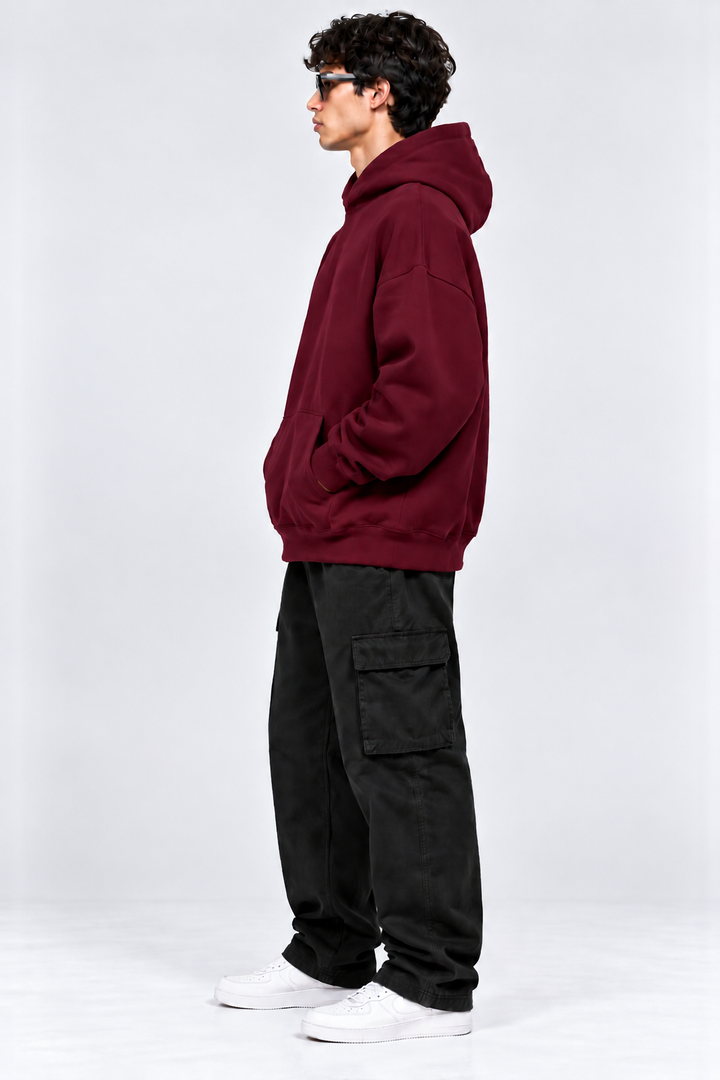 Premium 400 GSM Wine Cotton Oversized Hoodie