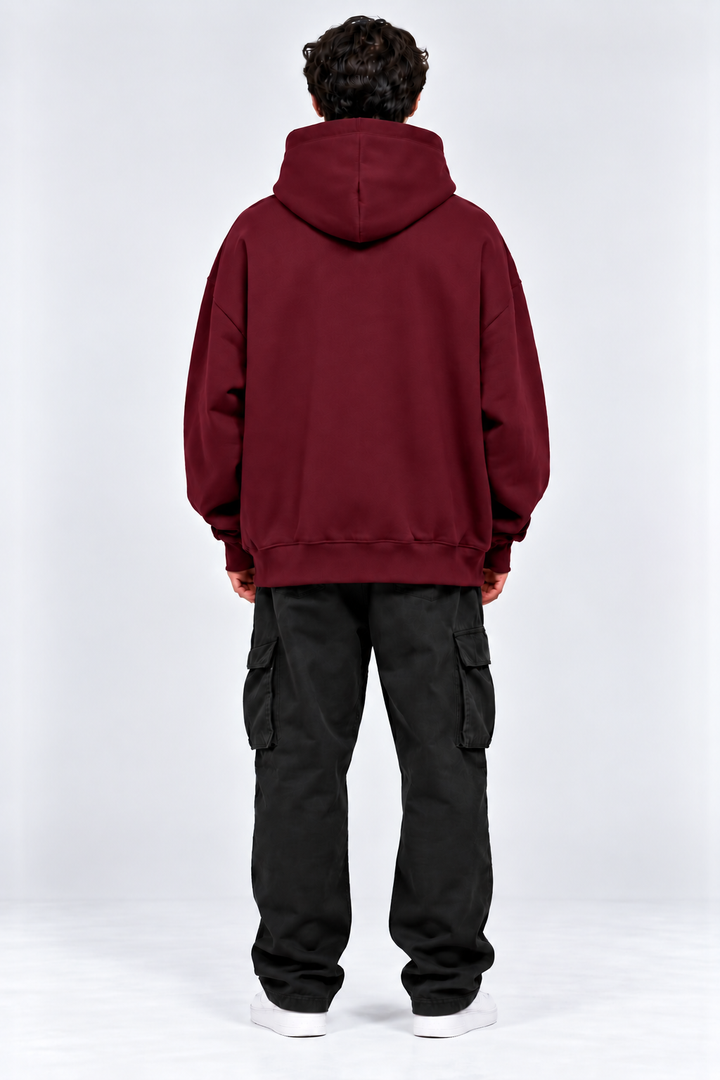 Premium 400 GSM Wine Cotton Oversized Hoodie