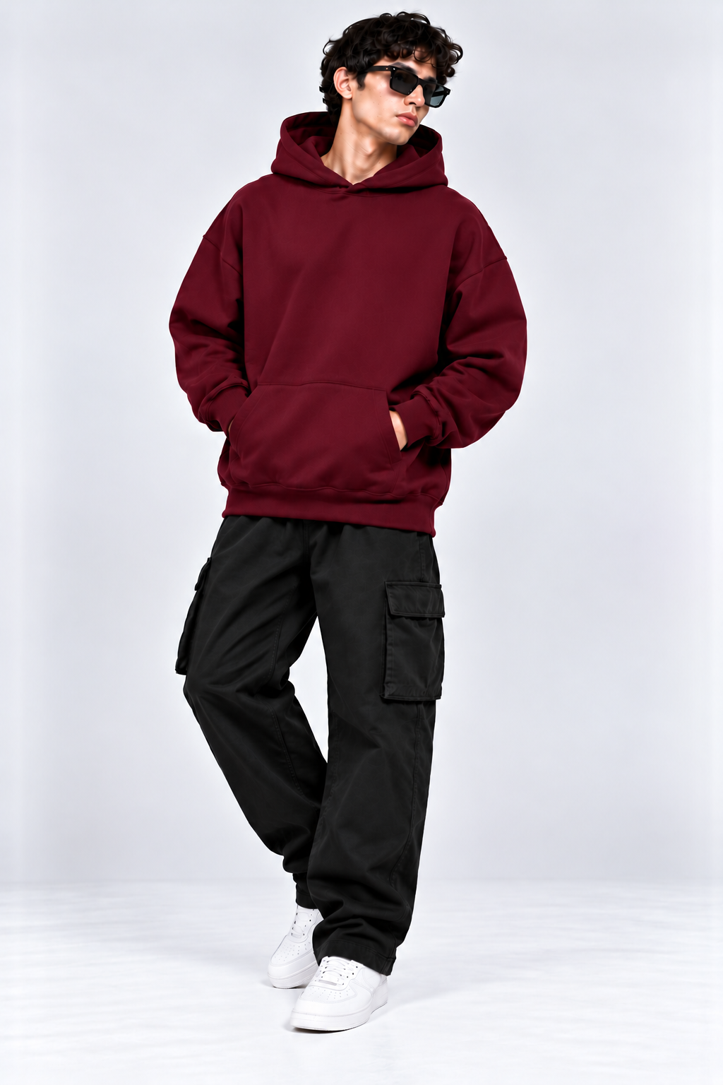 Premium 400 GSM Wine Cotton Oversized Hoodie